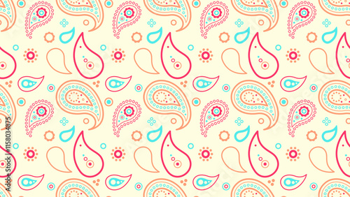 Clothes ink, scrap paisley. Curve colors with pattern leaf. Fabric graphic by buta simple.