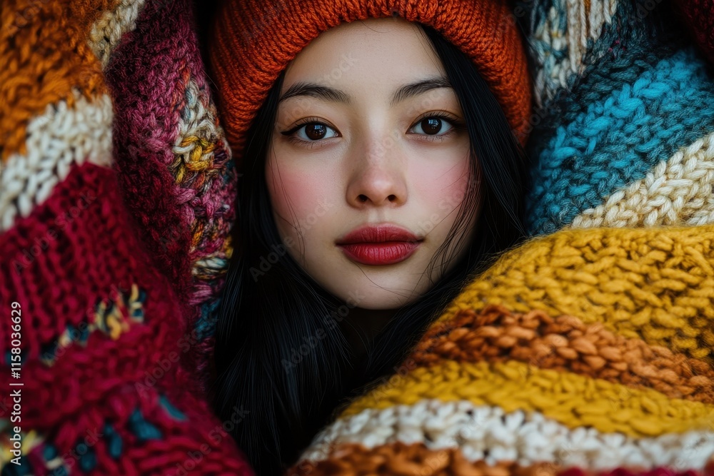 Appealing young Asian woman in a warm knit Appealing young Asian woman in a warm knit