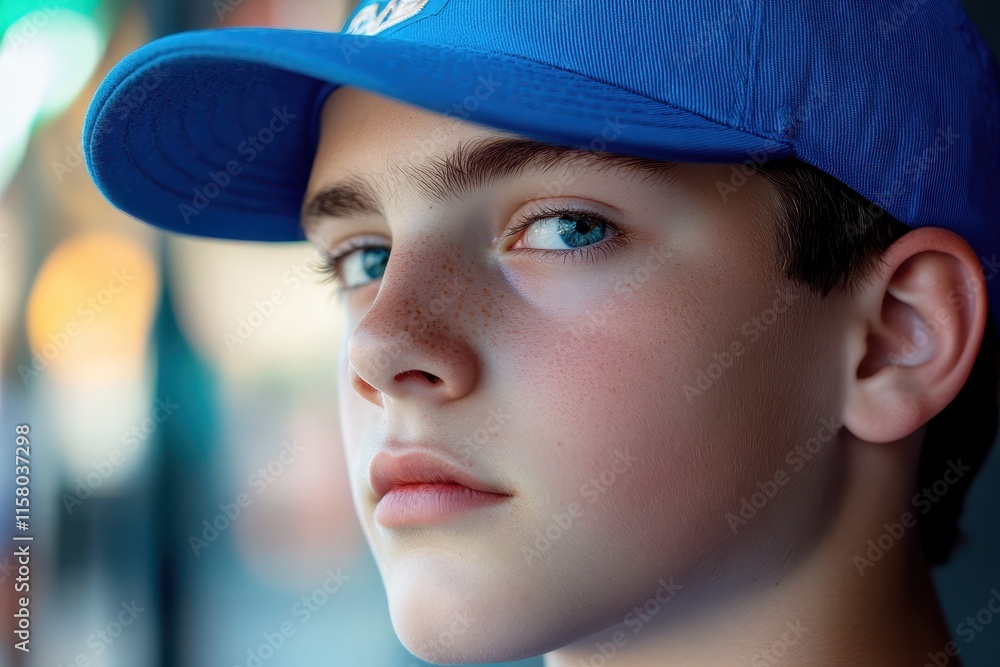 Attractive young man in a blue cap Attractive young man in a blue cap