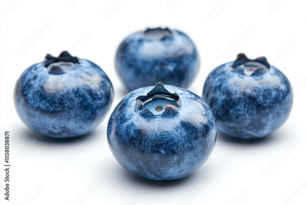 Blueberry emblem Single blueberry on white backdrop Blueberry emblem Single blueberry on white backdrop