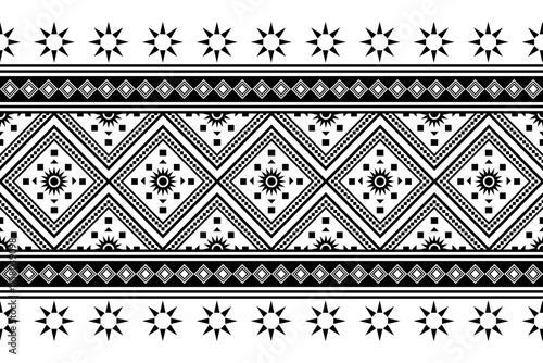 Geometric ethnic oriental seamless pattern traditional Design for background,carpet,wallpaper.clothing,wrapping,Batik fabric,Vector illustration.embroidery style - Sadu, sadou, sadow or sado