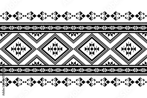 Geometric ethnic oriental seamless pattern traditional Design for background,carpet,wallpaper.clothing,wrapping,Batik fabric,Vector illustration.embroidery style - Sadu, sadou, sadow or sado