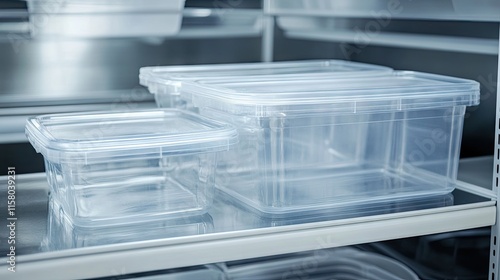 Wallpaper Mural Clear Plastic Storage Containers Organized in a Modern Kitchen Torontodigital.ca