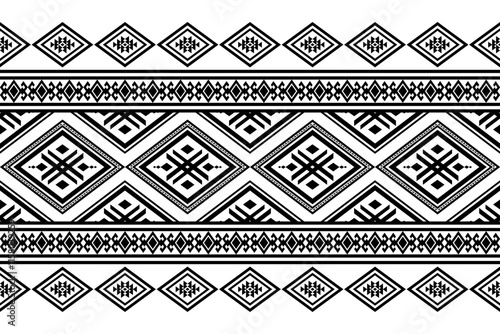 Geometric ethnic oriental seamless pattern traditional Design for background,carpet,wallpaper.clothing,wrapping,Batik fabric,Vector illustration.embroidery style - Sadu, sadou, sadow or sado