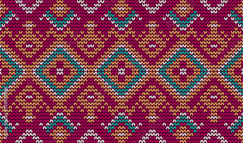 Geometric ethnic oriental seamless pattern traditional Design for background,carpet,wallpaper.clothing,wrapping,Batik fabric,Vector illustration.embroidery style - Sadu, sadou, sadow or sado