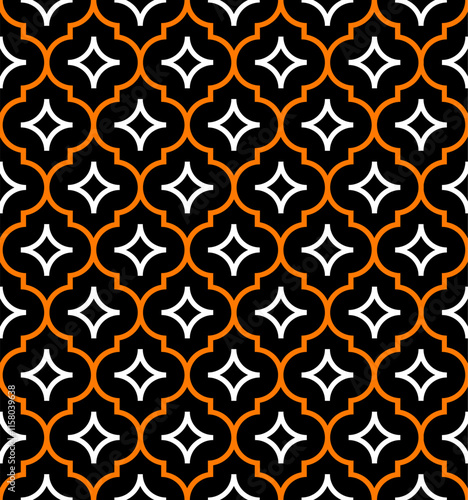 Geometric ethnic oriental seamless pattern traditional Design for background,carpet,wallpaper.clothing,wrapping,Batik fabric,Vector illustration.embroidery style - Sadu, sadou, sadow or sado