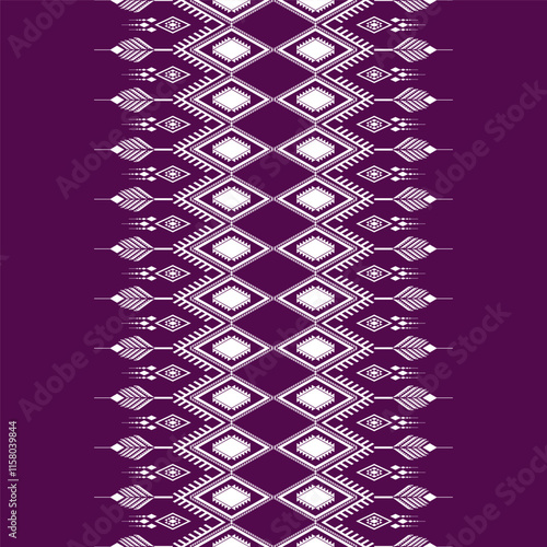 Geometric ethnic oriental seamless pattern traditional Design for background,carpet,wallpaper.clothing,wrapping,Batik fabric,Vector illustration.embroidery style - Sadu, sadou, sadow or sado