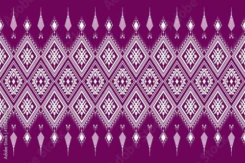 Geometric ethnic oriental seamless pattern traditional Design for background,carpet,wallpaper.clothing,wrapping,Batik fabric,Vector illustration.embroidery style - Sadu, sadou, sadow or sado