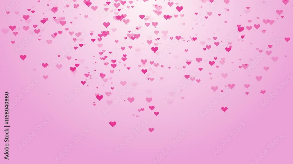 Happy Valentines Day And Romance Animation Shiny And Glitter Hearts Valentine, Glowing Particles Light Pink Gradient Background Happy Valentines Day And Romance Animation Shiny And Glitter Hearts Valentine, Glowing Particles Light Pink Gradient Background