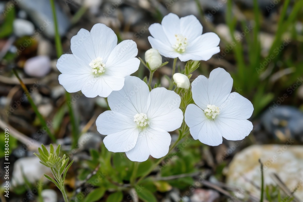 Close up of alpine gypsophila white wildflowers Close up of alpine gypsophila white wildflowers