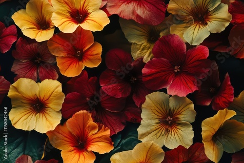 Wallpaper Mural Close up of red and yellow nasturtiums Torontodigital.ca