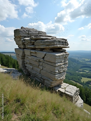 Rock in Sandstone Mountains The Tisa Rocks, Tisa Walls - Tiske steny, Czech republic photo