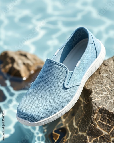 Fresh Blue Poolside Slip-Ons