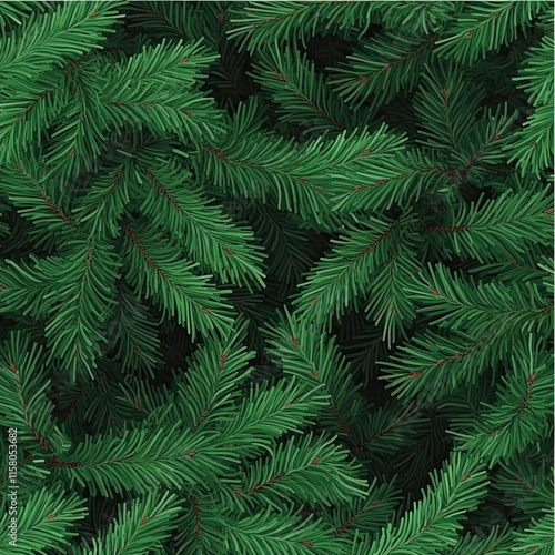 Wallpaper Mural Christmas Tree Branches Seamless Pattern Torontodigital.ca