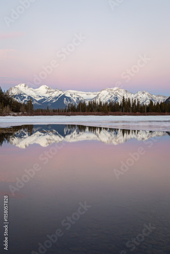 Reflections at Vermilion Lakes in Banff National Park