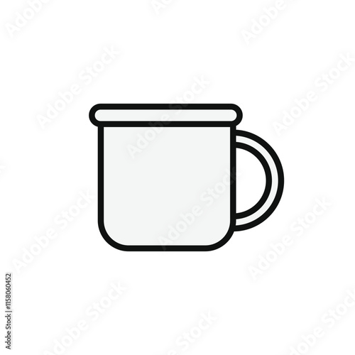 Picnic mug outline icon vector illustration