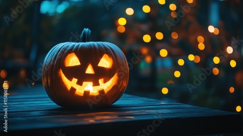 Spooky Halloween Jack-o'-lantern Night photo