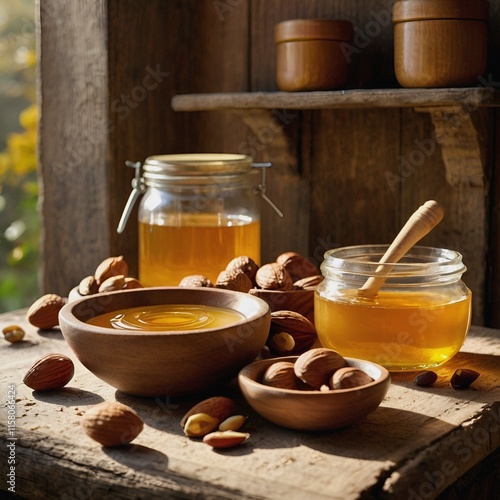 honney nut and dry fruits photo