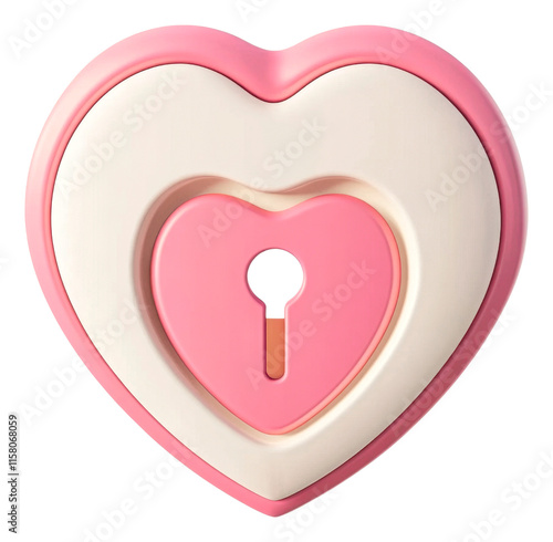 PNG Valentine's day heart lock illustration, isolated on transparent background photo