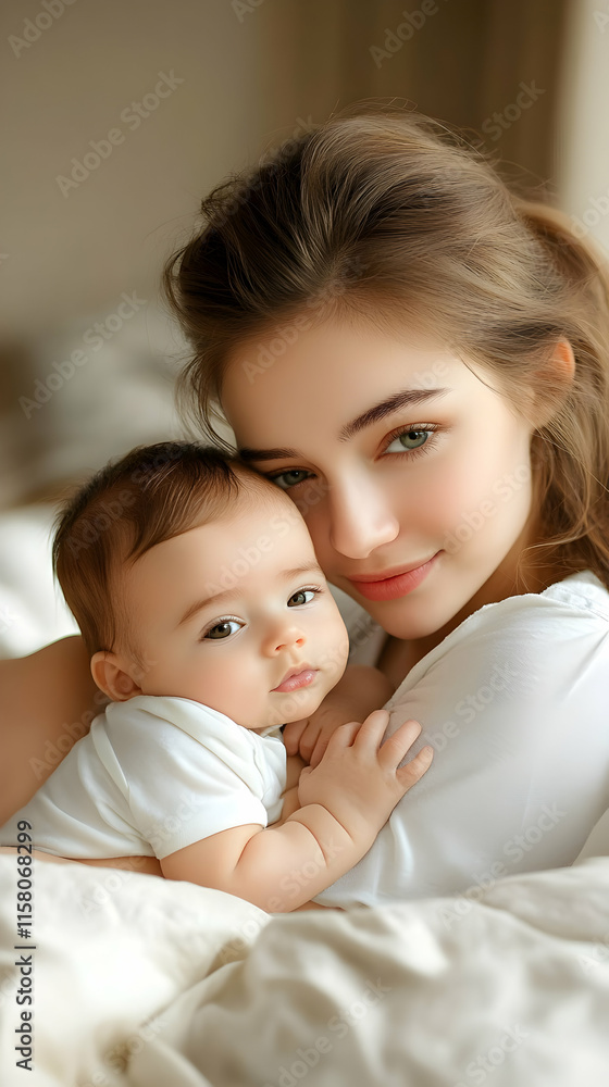 Tender Moments A Realistic Photo of Mother and Baby Tender Moments A Realistic Photo of Mother and Baby