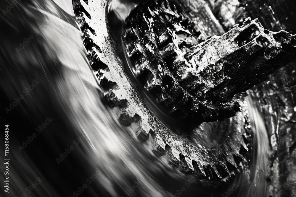 Fototapeta premium Close-up of intricate metal gears in precise engineering.