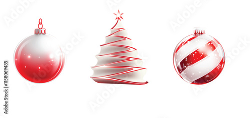 Minimalist White and Red Christmas Icon - Modern and Festive Design