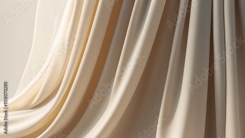 Draped Ivory Fabric with Sunlight