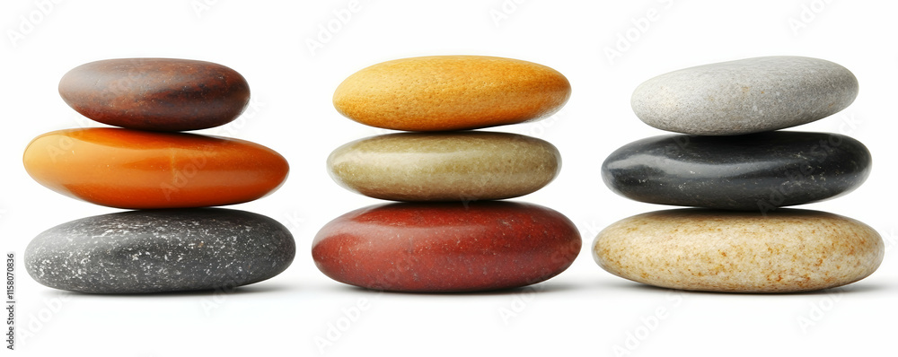 Stack of Colorful Smooth Stones Photo Stack of Colorful Smooth Stones Photo