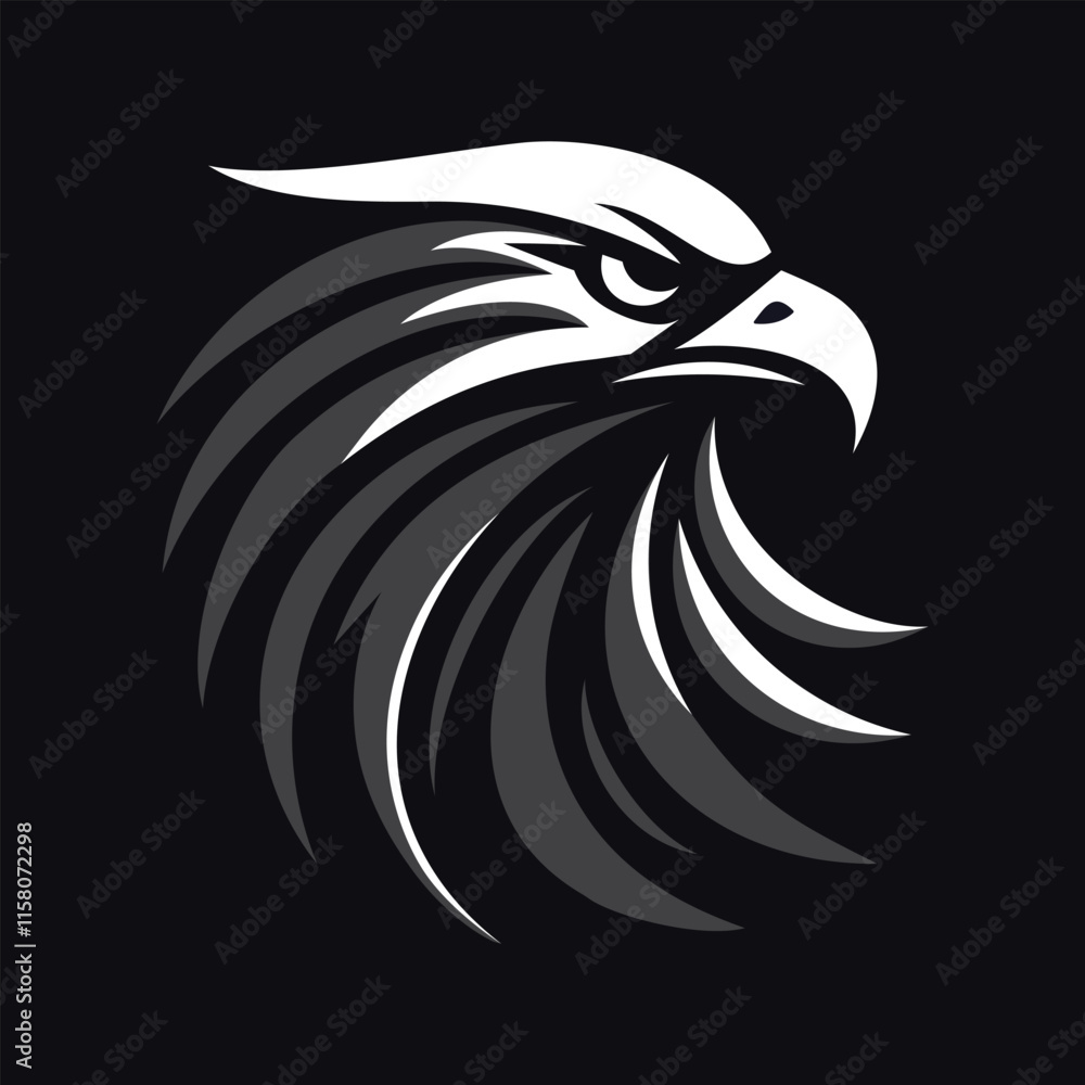 Obraz premium eagle head logo flat vector illustration