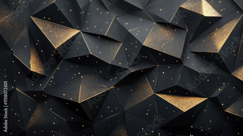 Abstract Dark Geometric Black Gold Glitter  Luxury Background Texture