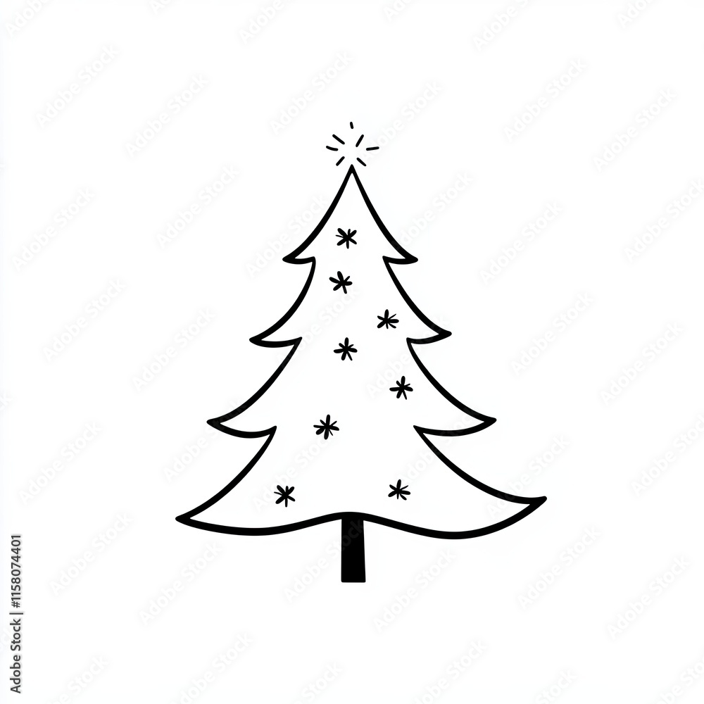 Christmas Tree Outline Illustration Christmas Tree Outline Illustration