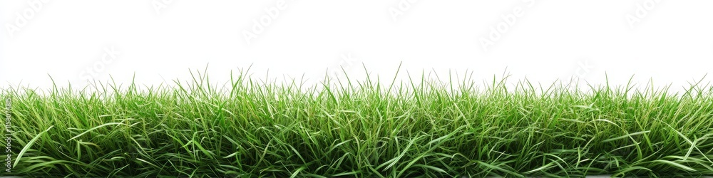 Fototapeta premium Lush green grass isolated on white background. (4)
