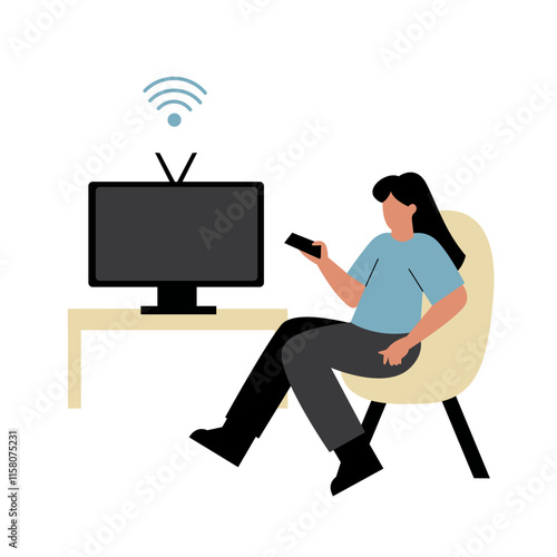 smart tv flat illustration