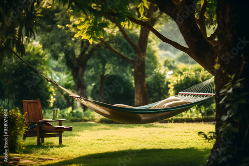 An Individual Enjoying A Peaceful Read In Nature: Serenity And Leisure Time #1158075650