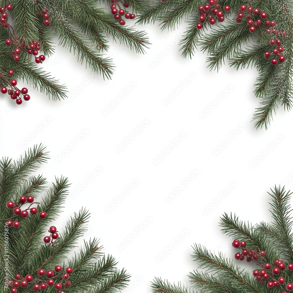 Christmas Frame Berries Pine Christmas Frame Berries Pine