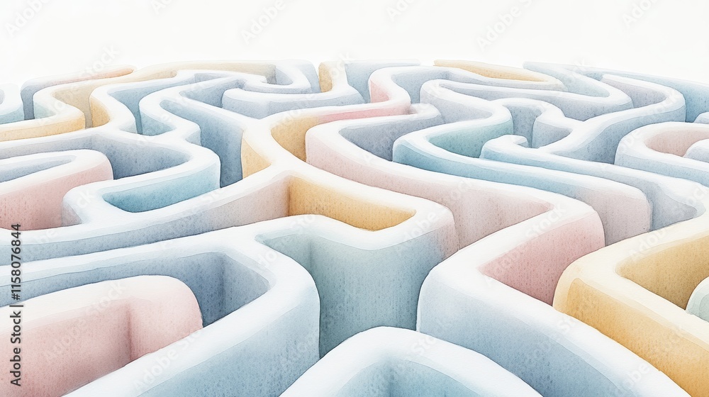 Obraz premium Colorful maze design with abstract patterns.