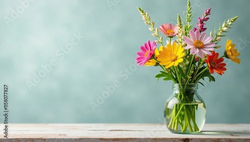 Wallpaper Mural Meadow flowers and grasses in a simple glass vase, landscape, natural, flowers Torontodigital.ca