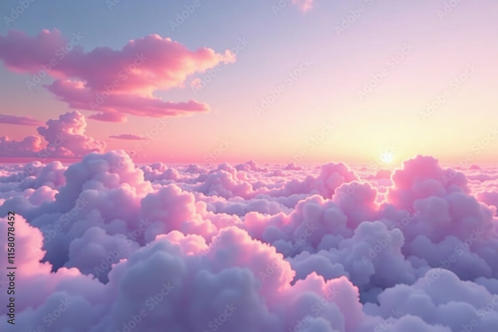 pastel pink clouds blanket the entire horizon at sunrise, gentle, sky pastel pink clouds blanket the entire horizon at sunrise, gentle, sky