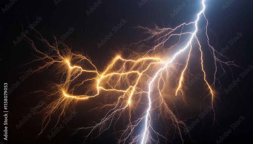 Intense Lightning Strikes Illuminating Dark Sky Intense Lightning Strikes Illuminating Dark Sky