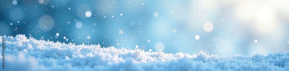 snowflakes gently falling on a frosty landscape, gentle flakes, soft cloudy blue sky, serene landscape snowflakes gently falling on a frosty landscape, gentle flakes, soft cloudy blue sky, serene landscape