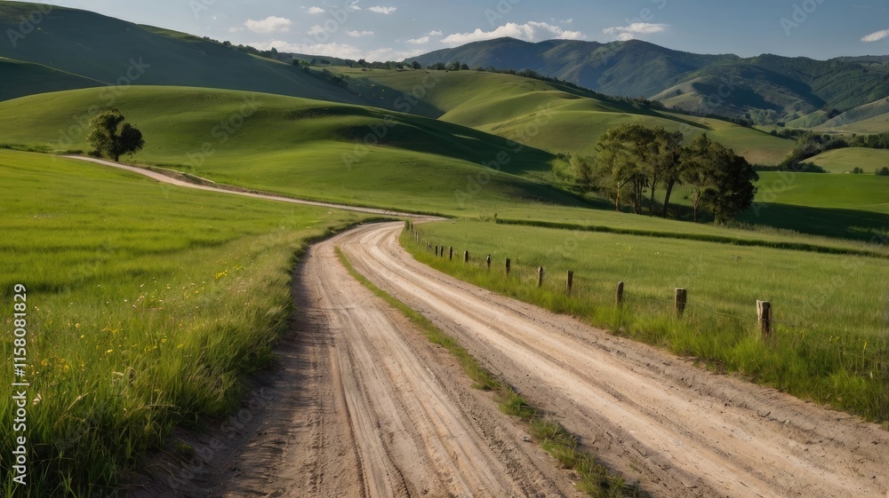 traveling road trip,Empty dirt road surrounded by rolling green hills
traveling road trip,Empty dirt road surrounded by rolling green hills