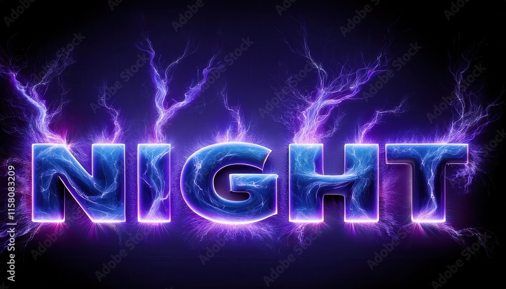 Fototapeta premium Electric Night Typography with Neon Effects