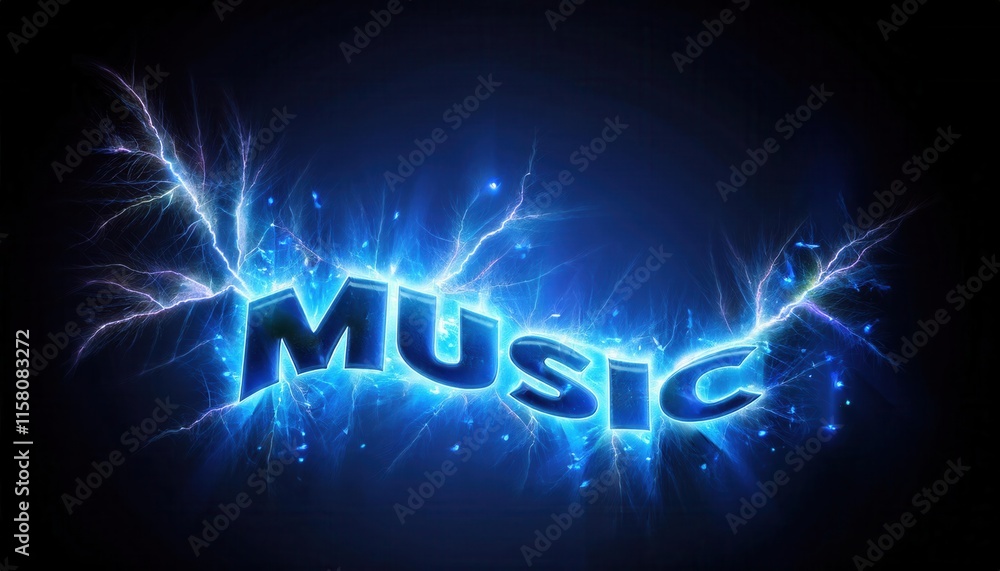 Fototapeta premium Dynamic Electric Music Graphic with Bright Effects