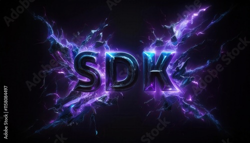 Vibrant Abstract Technology Logo Design Featuring SDK Text photo