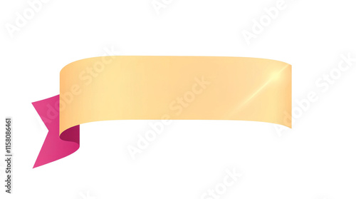 abstract golden banner with smooth edges on a white background