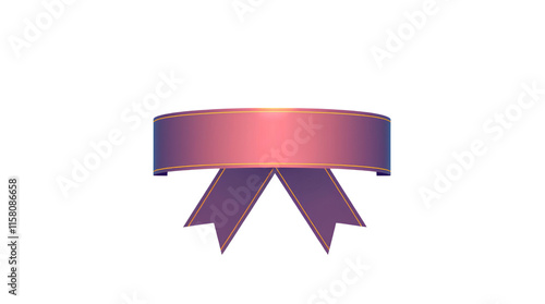 modern wide red ribbon with elegant folds on a white background