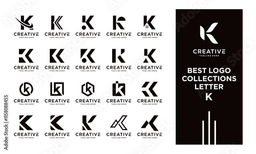 K monogram logo vector set. logo design photo