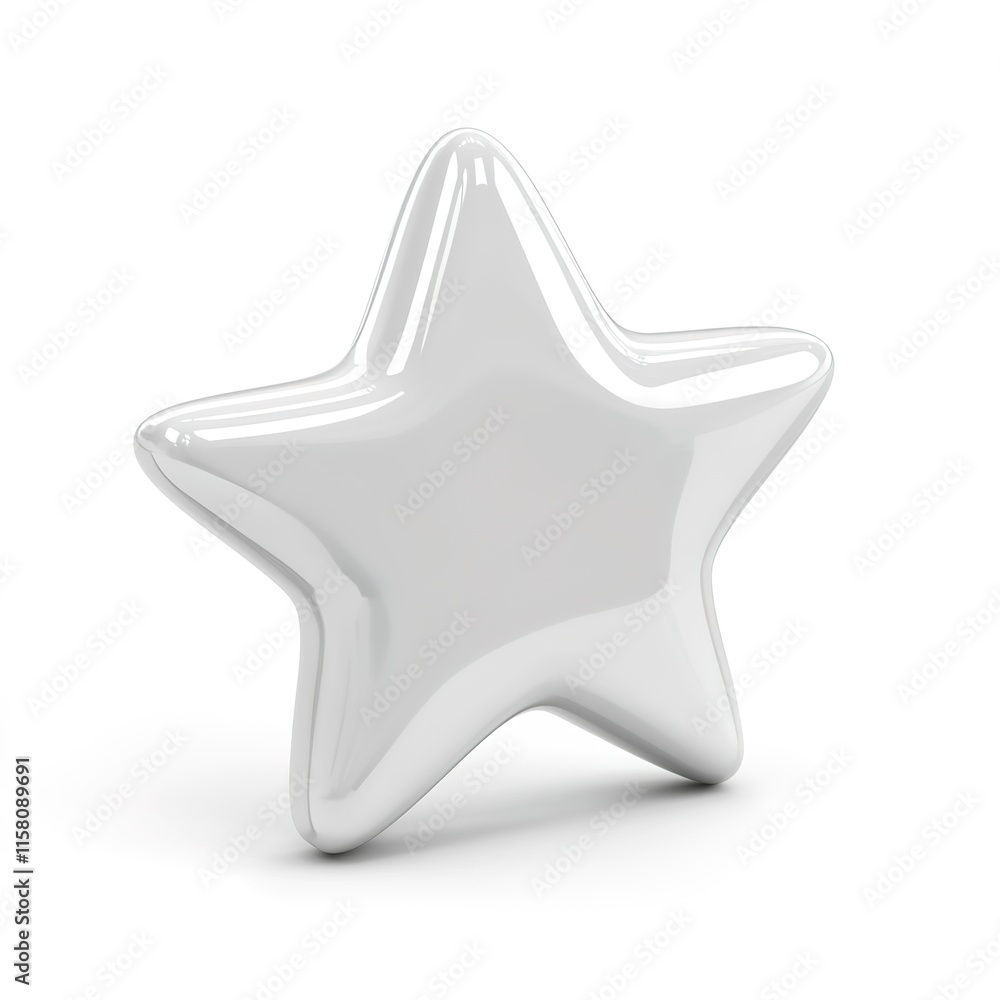 3D shine icon and clean star icon, isolated on a pure white background. Featuring a glossy, polished design that emphasizes brightness and clarity, perfect for visual effects or digital interface 3D shine icon and clean star icon, isolated on a pure white background. Featuring a glossy, polished design that emphasizes brightness and clarity, perfect for visual effects or digital interface