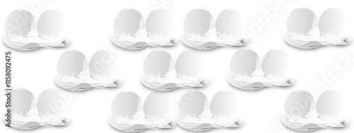 clean cotton pads on white background, wave design