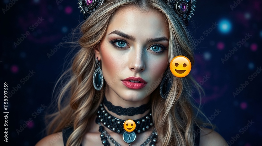 Blond Supermodel Beauty Portrait with Elegant Glamour Blond Supermodel Beauty Portrait with Elegant Glamour